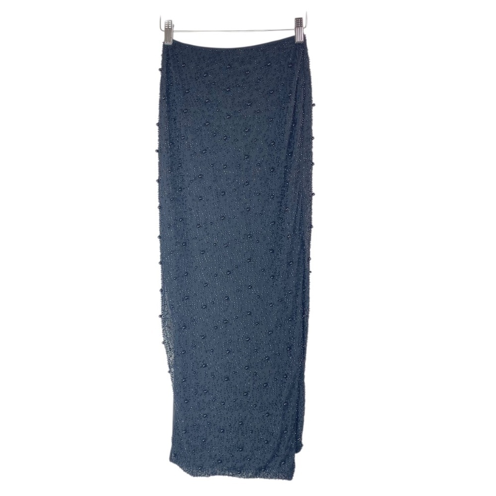 Oh POLLY Danica Embellished Column Low-Rise Maxi Skirt in Black US 4/ UK 8 - Picture 5 of 9